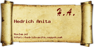 Hedrich Anita névjegykártya